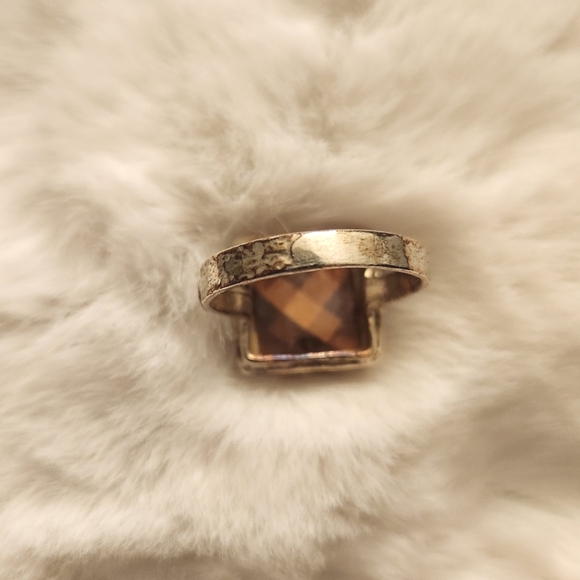 Orange Crystal and Silver Ring - Picture 3 of 8